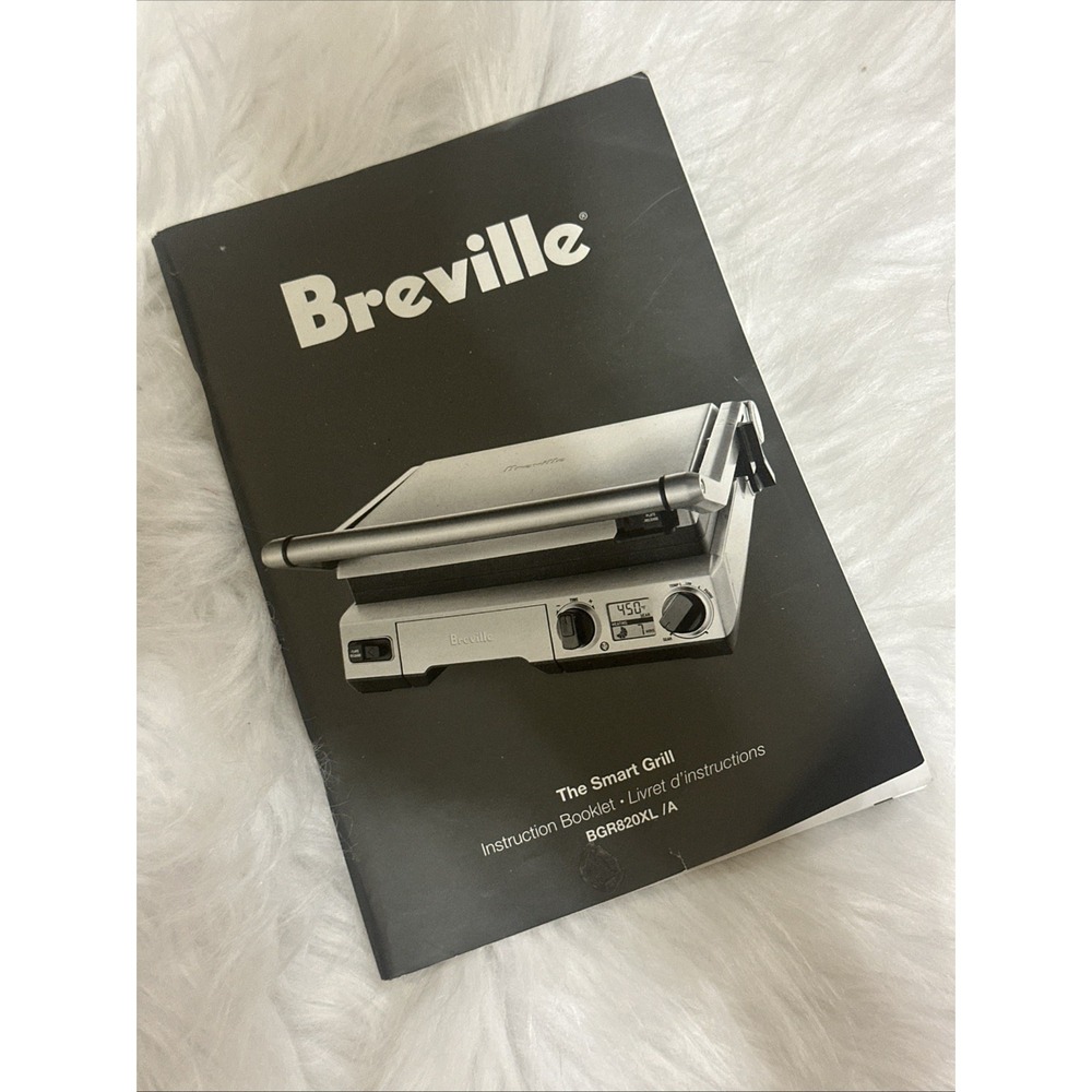 Breville The Smart Grill Instruction Booklet BGR820XL /A User Manual Guide